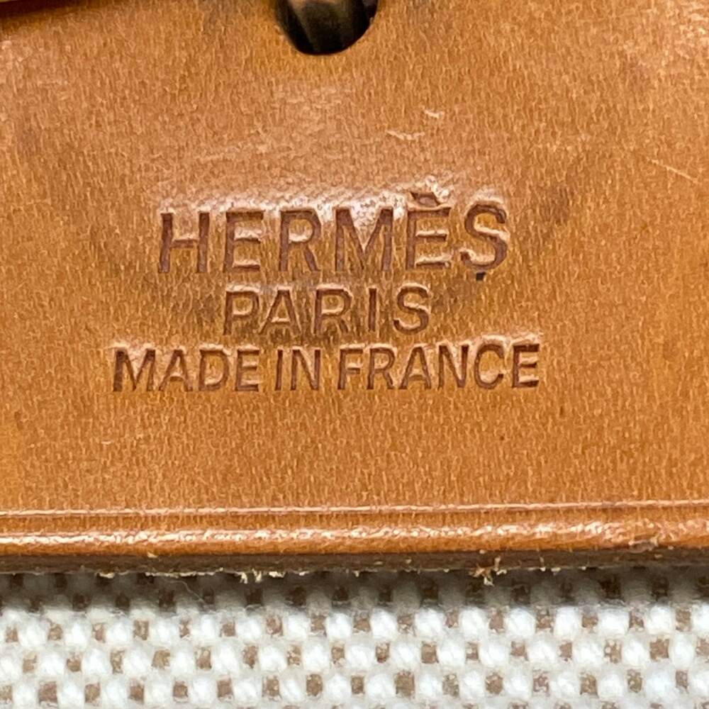 Hermès Her Bag MM Handbag Cream Brown Toile H Leather - Picture 9 of 16